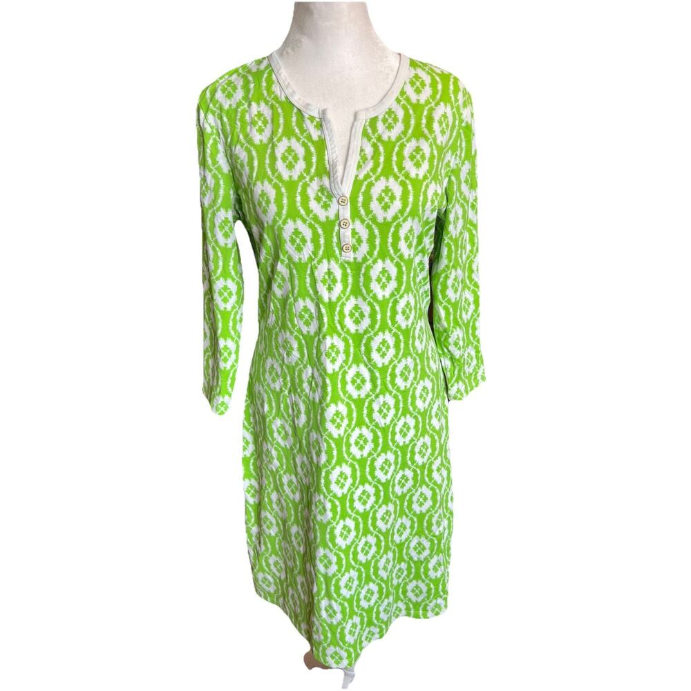 J.McLaughlin Catalina summer resort wear dress Green 3/4 Sleeve Sheath Dress M